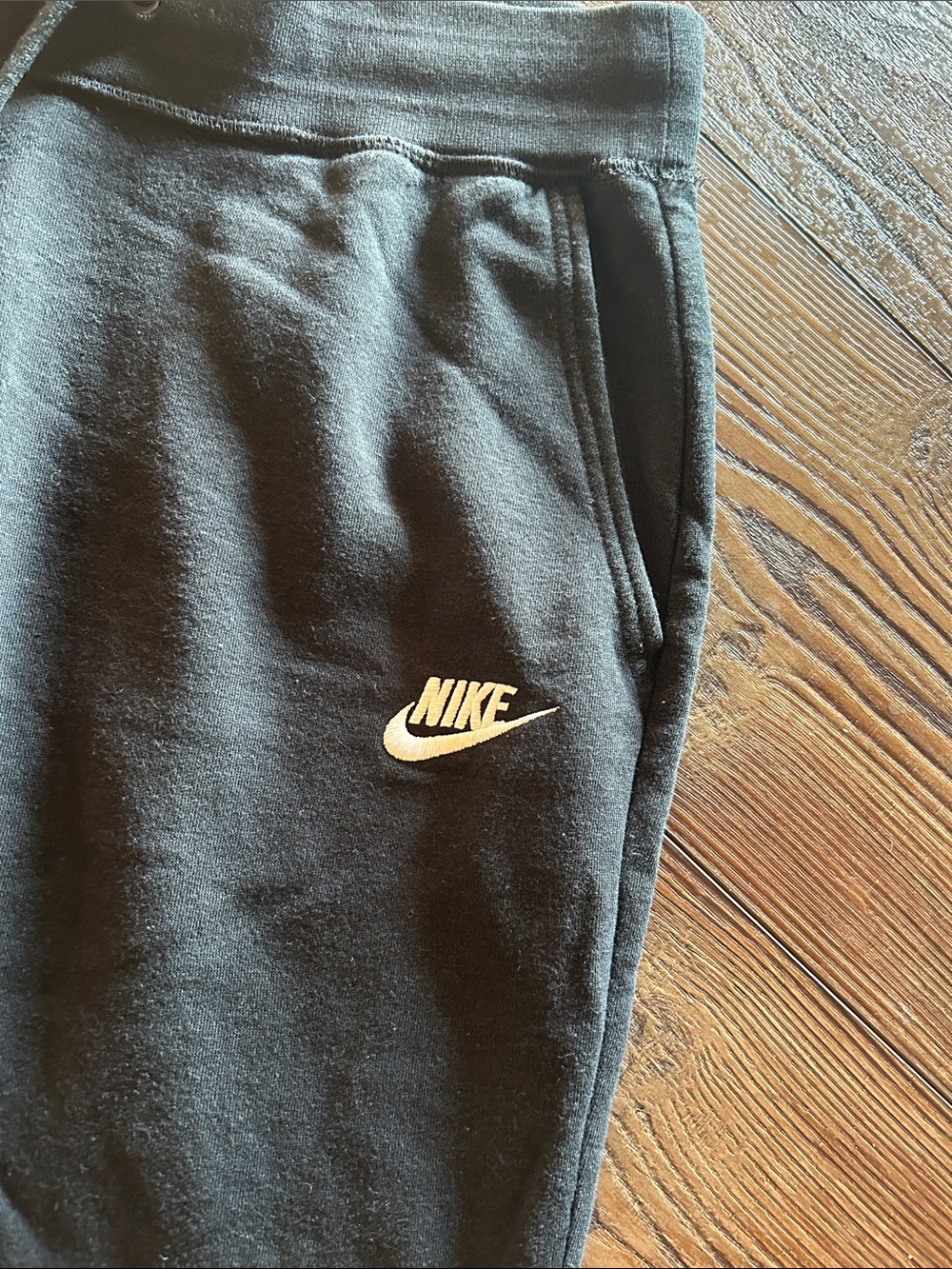 Nike Womens Black Capris with White Swoosh Logo